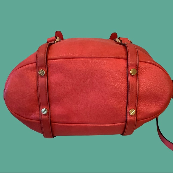 Michael Kors Salmon Color Pebble Leather Hobo Crossbody Bag Purse - Picture 5 of 11